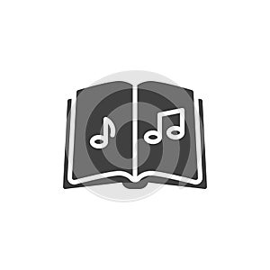 Musical notes book vector icon