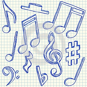 Musical notes doodles