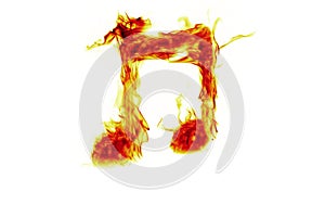 Musical notes on fire photo