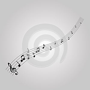 Musical notes with the G-clef