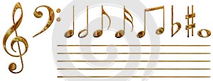 Musical notes (gold)