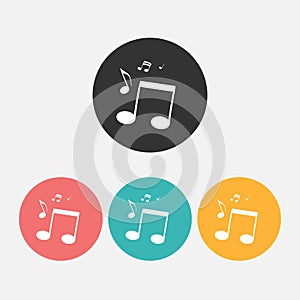 Musical notes Icon isolated on grey. Vector Illustration