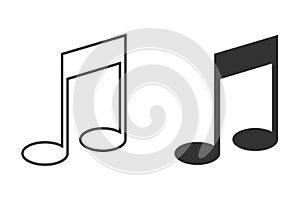 Musical notes icon. Logo music symbol. Sign silhoulette song vector