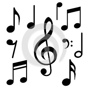 Musical notes icon. Vector illustration