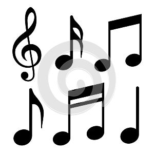 Musical notes icon. Vector illustration