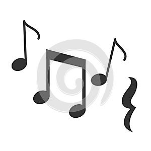 Musical notes icons set isolated on white. Vector illustration eps