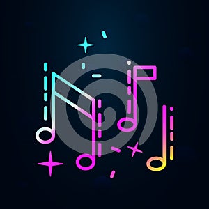 musical notes in nolan style icon. Simple thin line, outline vector of birthday icons for ui and ux, website or mobile application