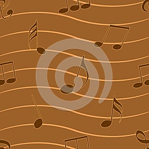 Musical notes with seamless pattern concept.