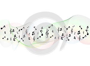 Musical notes staff background