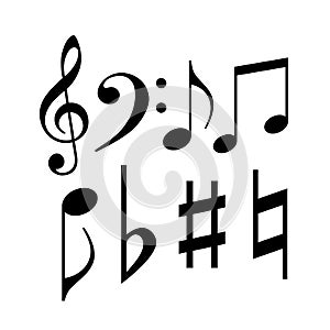 Musical notes and symbols