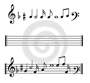 Musical Notes symbols set photo