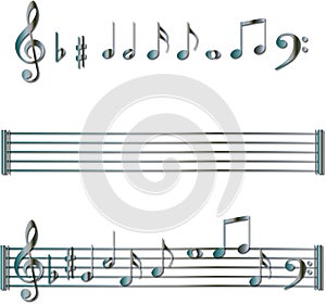 Musicale spartito simboli impostato 