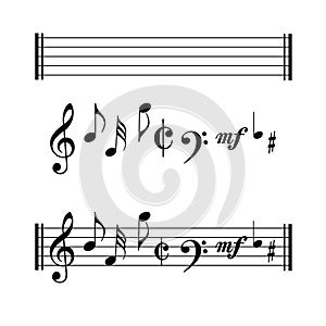 Musical notes symbols