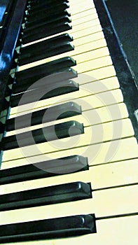Musical piano keyboard, piano keys