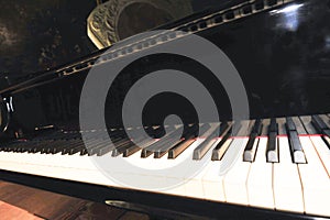 Musical piano keyboard, piano keys