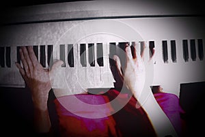 Musical piano keyboard, piano keys