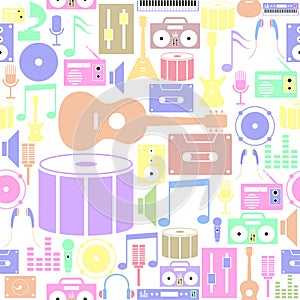 Musical seamless pattern background icon