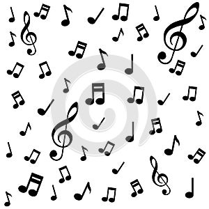 Musical signs, musical notes, seamless background, vector illustration