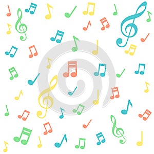 Musical signs, musical notes, seamless background, vector illustration