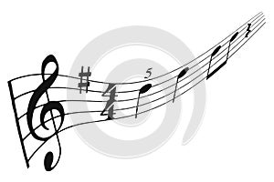 Musical staff and notes