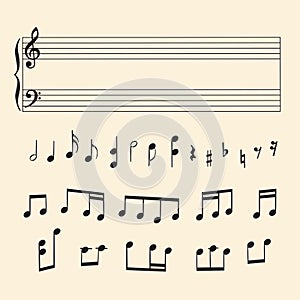Musical staff and notes