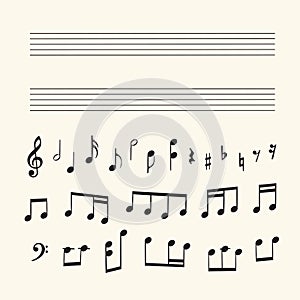Musical staff and notes