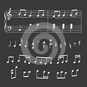 Musical staff and notes