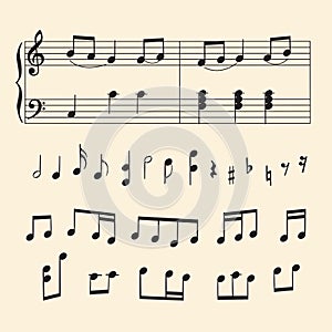 Musical staff and notes