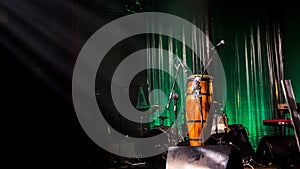 Musical stage with instruments photo