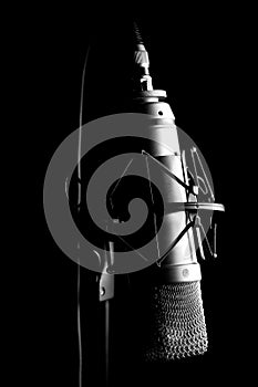 Musical Studio Microphone - Black Background