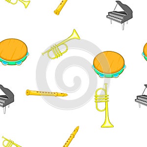 Musical tools pattern, cartoon style