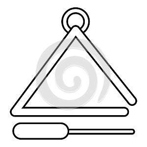 Musical triangle icon , outline style