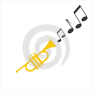 Musical trumpet icon on a white background