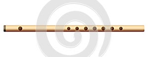 Musical whistle of wood mockup, realistic style