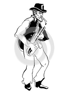 Musicans of jazz. Vector sketches