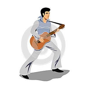Musician artist like Elvis Presley with a guitar photo