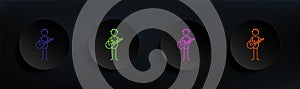 Musician dark badge color set. Simple thin line, outline vector of hobbie icons for ui and ux, website or mobile
