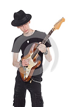 Musician with electric guitar