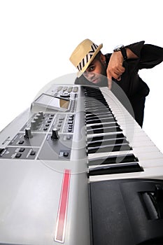 Musician With Electronic Keyboard