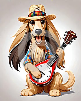 Musician entertainer banjo string instrument dog show