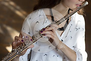 The Musician Flutist Girl Flute Player