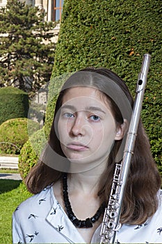 The Musician Flutist Girl Flute Player