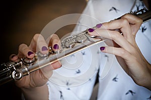 The Musician Flutist Girl Flute Player
