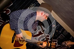 Musician with a guitar.