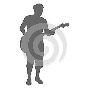 Musician with a guitar. Vector silhouette for creative and thematic design