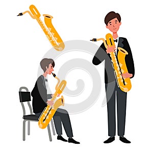 Musician illustration series. Entertainment, perform