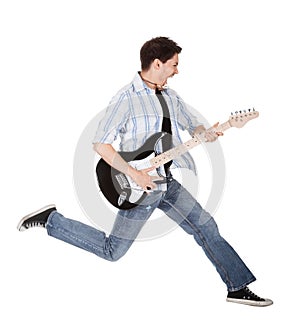 Musician jumping