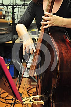 Musician playing cello