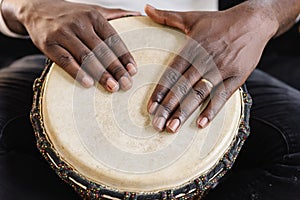 Musician Playing Drum.