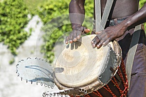 Musician playing drum